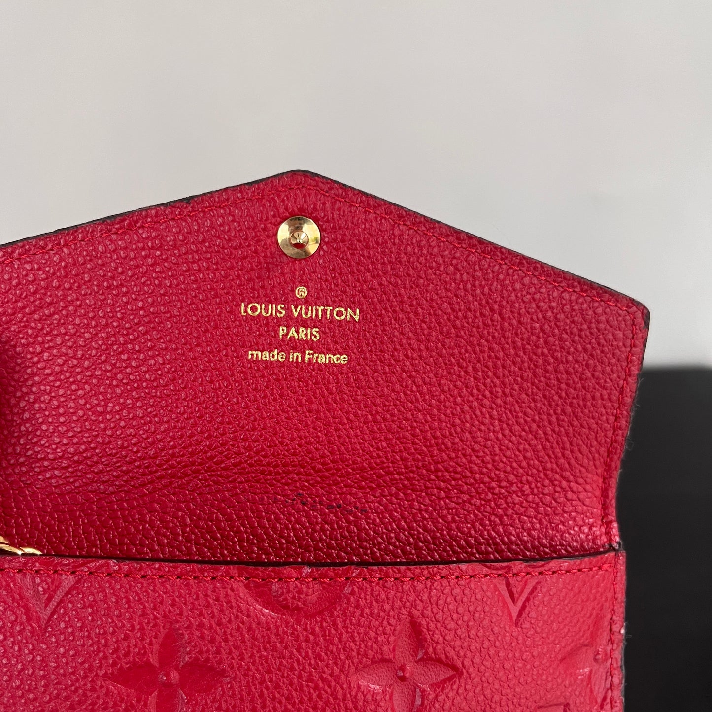 Louis Vuitton Red Empreinte Leather Cles Coin Purse