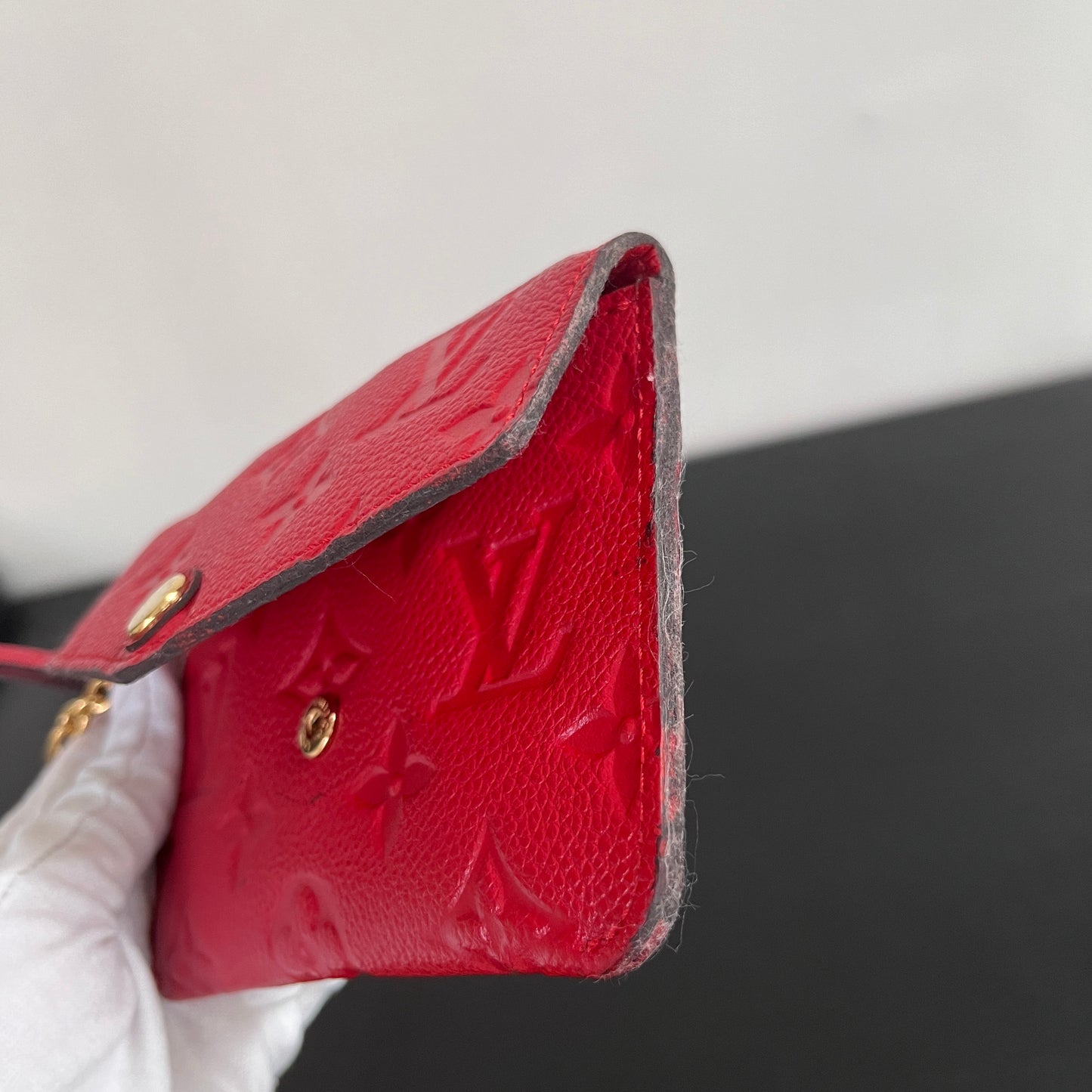 Louis Vuitton Red Empreinte Leather Cles Coin Purse