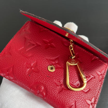Louis Vuitton Red Empreinte Leather Cles Coin Purse