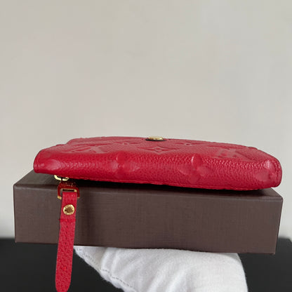 Louis Vuitton Red Empreinte Leather Cles Coin Purse