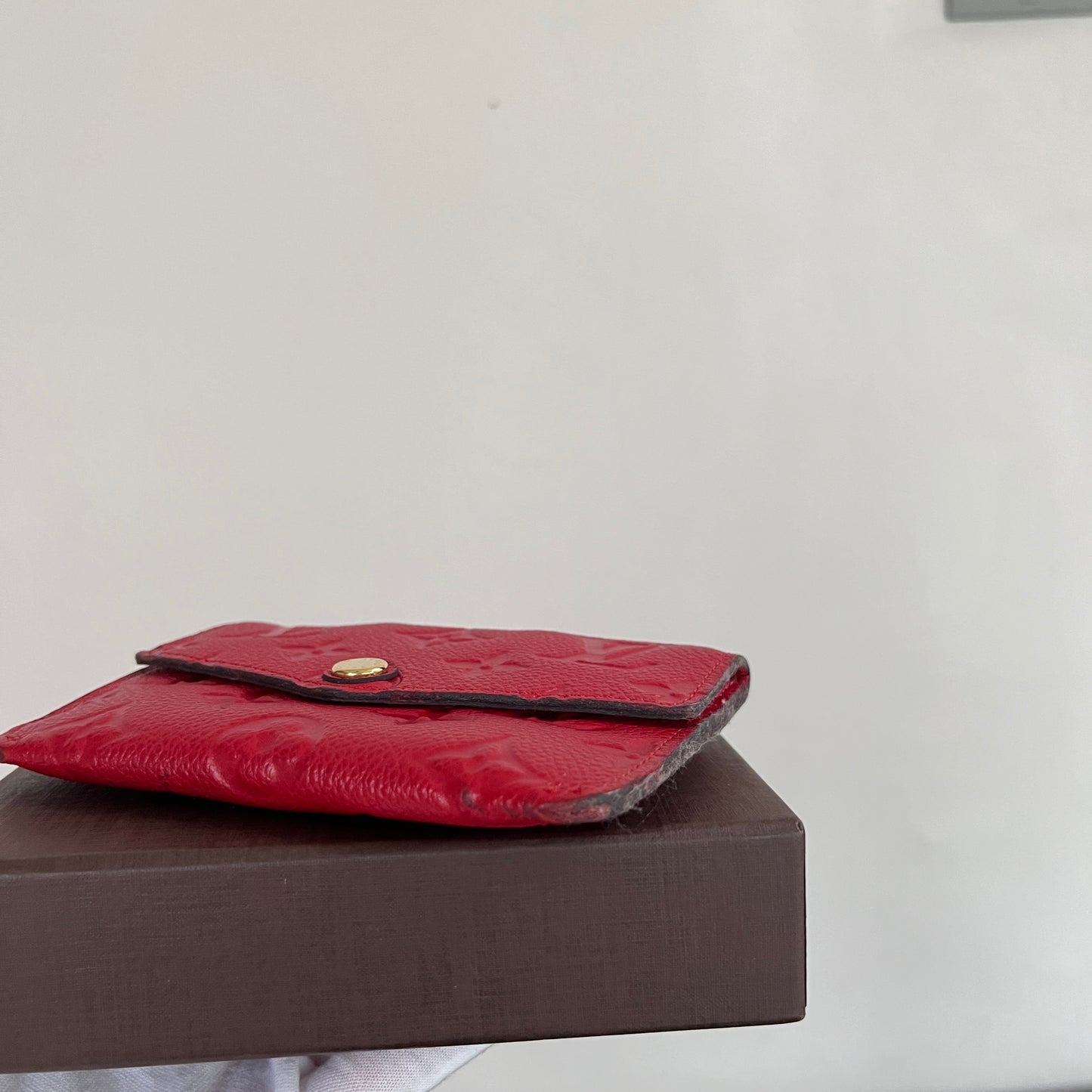 Louis Vuitton Red Empreinte Leather Cles Coin Purse