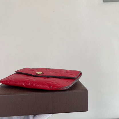 Louis Vuitton Red Empreinte Leather Cles Coin Purse