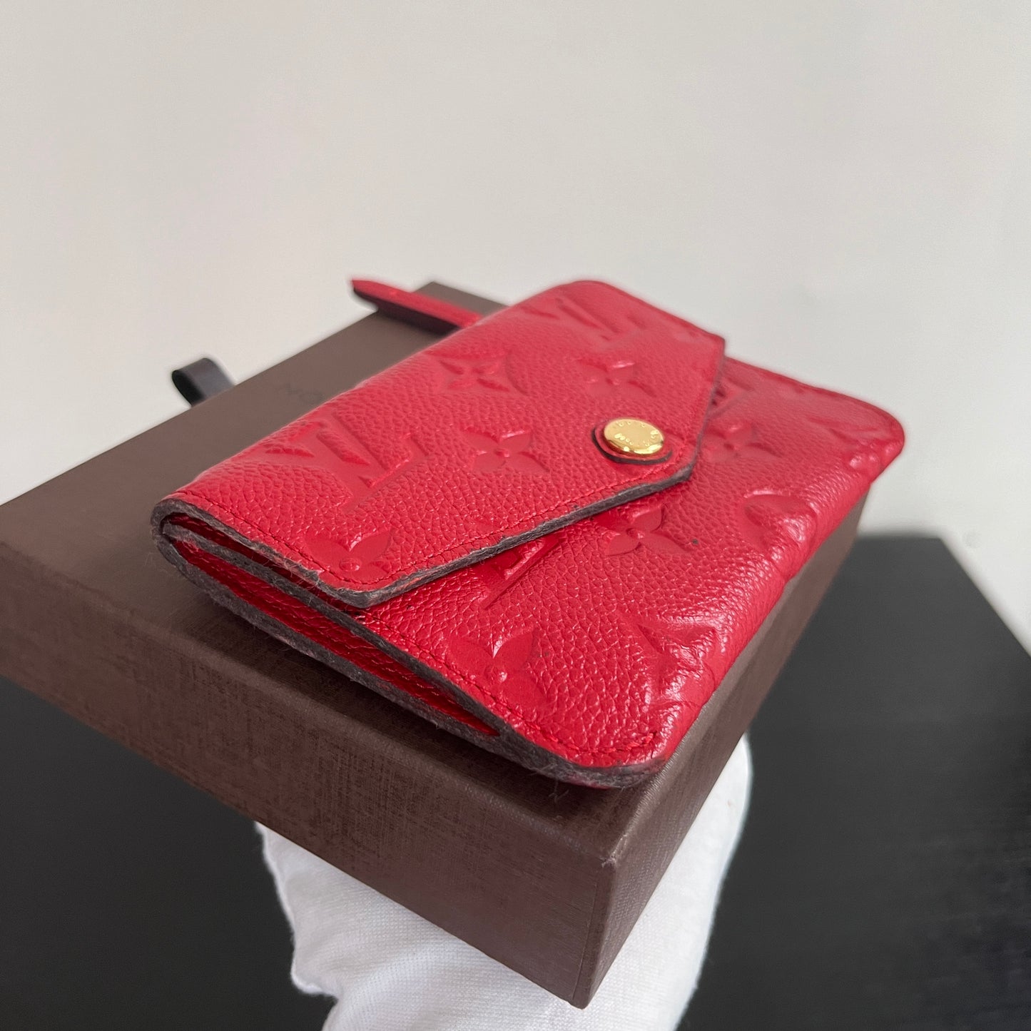 Louis Vuitton Red Empreinte Leather Cles Coin Purse