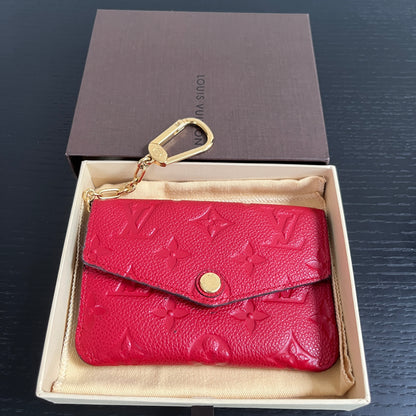 Louis Vuitton Red Empreinte Leather Cles Coin Purse