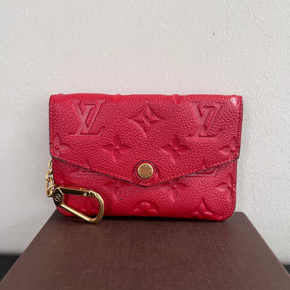 Louis Vuitton Red Empreinte Leather Cles Coin Purse