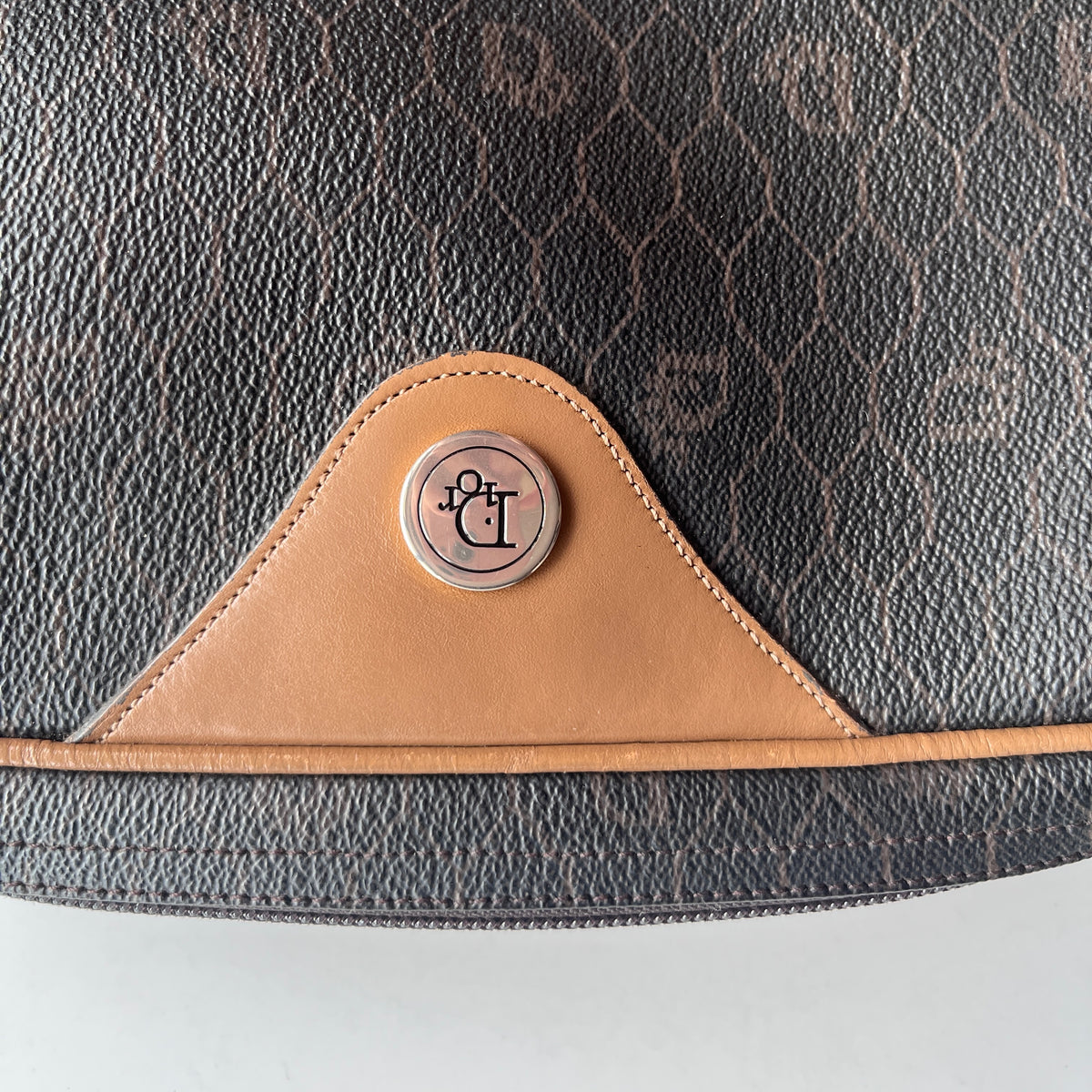 Christian Dior Vintage Honeycomb Coated Canvas Crossbody Bag
