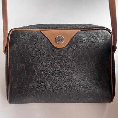 Christian Dior Vintage Honeycomb Coated Canvas Crossbody Bag