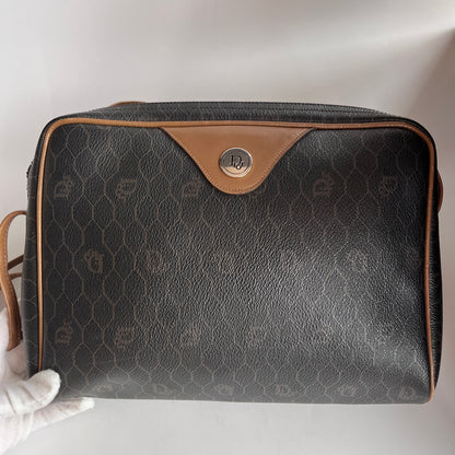Christian Dior Vintage Honeycomb Coated Canvas Crossbody Bag