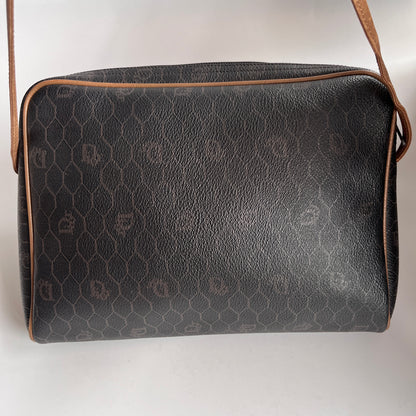 Christian Dior Vintage Honeycomb Coated Canvas Crossbody Bag