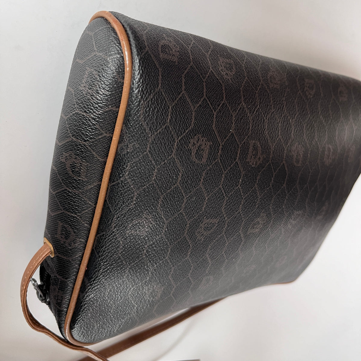 Christian Dior Vintage Honeycomb Coated Canvas Crossbody Bag