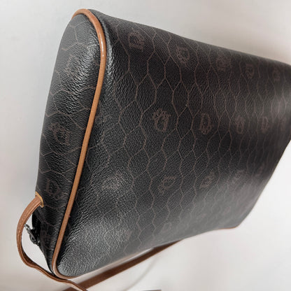 Christian Dior Vintage Honeycomb Coated Canvas Crossbody Bag