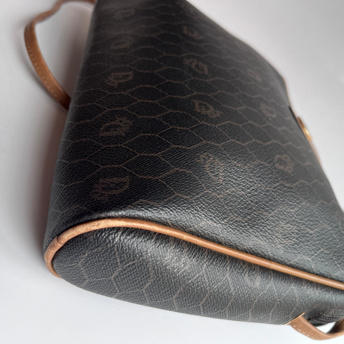 Christian Dior Vintage Honeycomb Coated Canvas Crossbody Bag