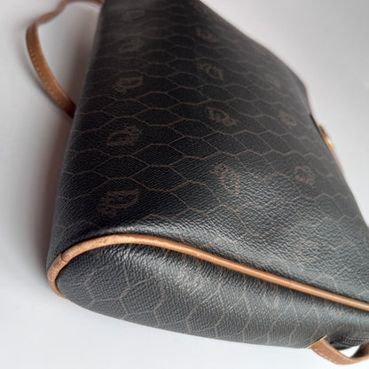 Christian Dior Vintage Honeycomb Coated Canvas Crossbody Bag