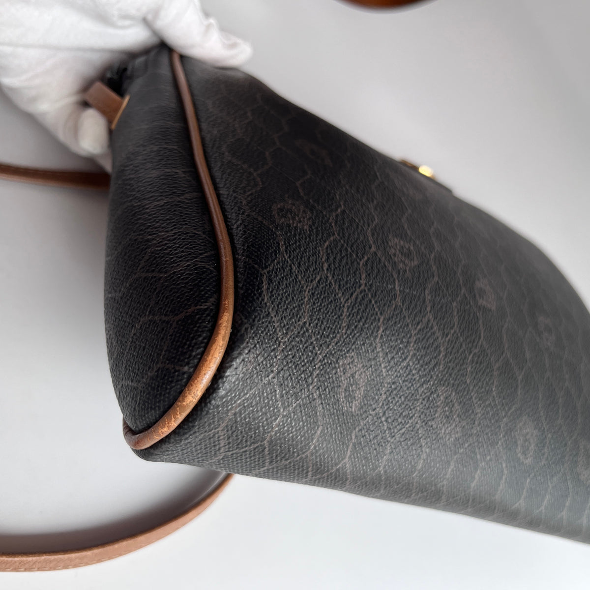Christian Dior Vintage Honeycomb Coated Canvas Crossbody Bag