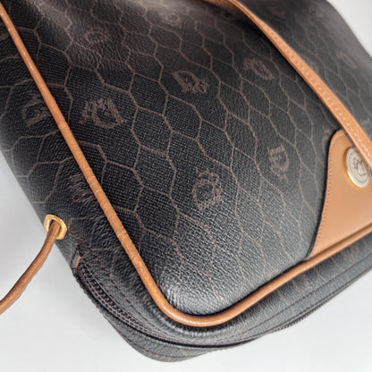 Christian Dior Vintage Honeycomb Coated Canvas Crossbody Bag