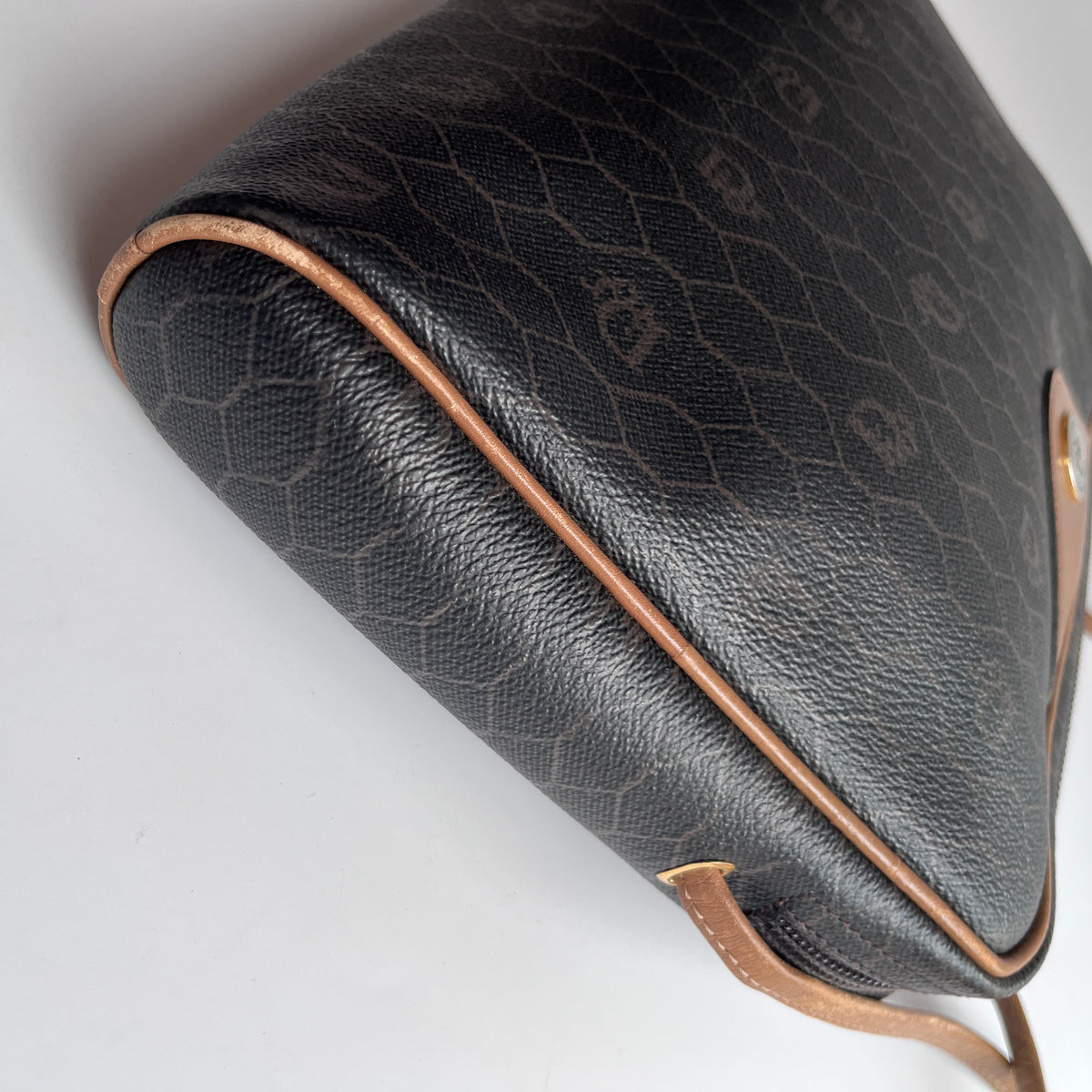 Christian Dior Vintage Honeycomb Coated Canvas Crossbody Bag