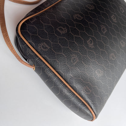Christian Dior Vintage Honeycomb Coated Canvas Crossbody Bag
