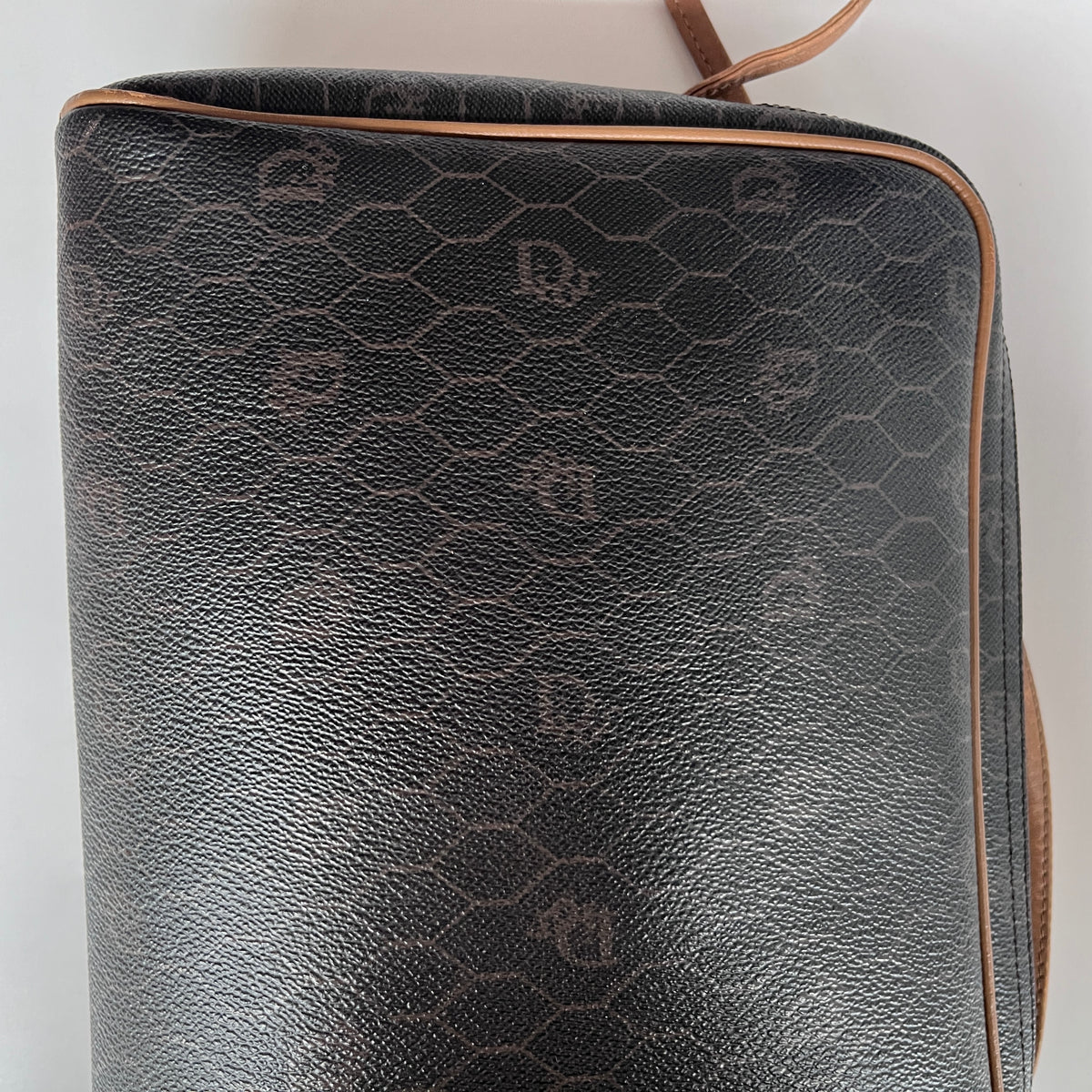 Christian Dior Vintage Honeycomb Coated Canvas Crossbody Bag