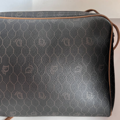 Christian Dior Vintage Honeycomb Coated Canvas Crossbody Bag