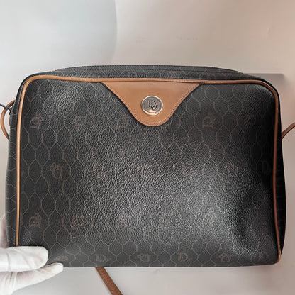 Christian Dior Vintage Honeycomb Coated Canvas Crossbody Bag