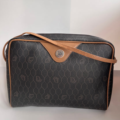 Christian Dior Vintage Honeycomb Coated Canvas Crossbody Bag