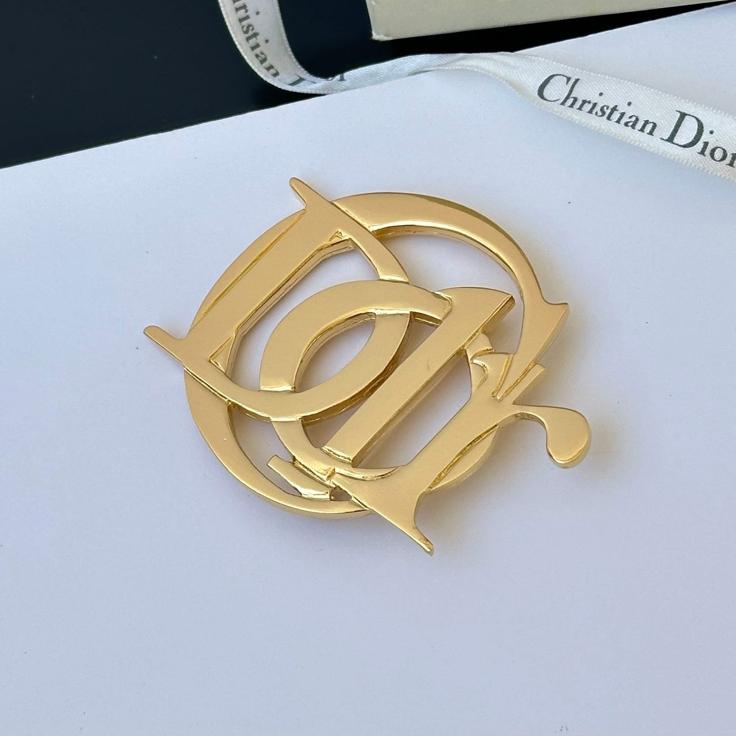 Christian Dior Vintage Gold-Toned Brooch
