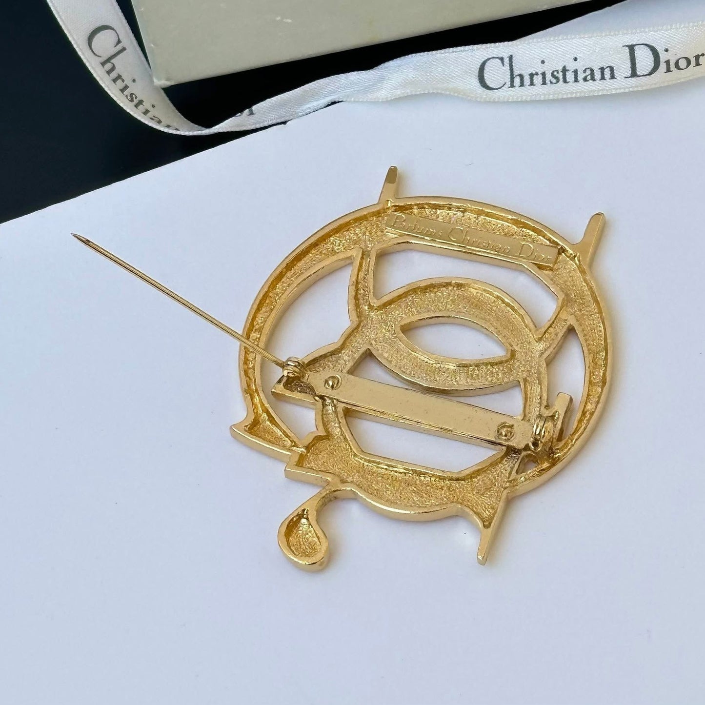 Christian Dior Vintage Gold-Toned Brooch