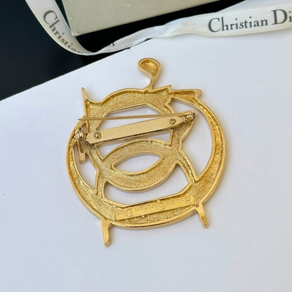 Christian Dior Vintage Gold-Toned Brooch