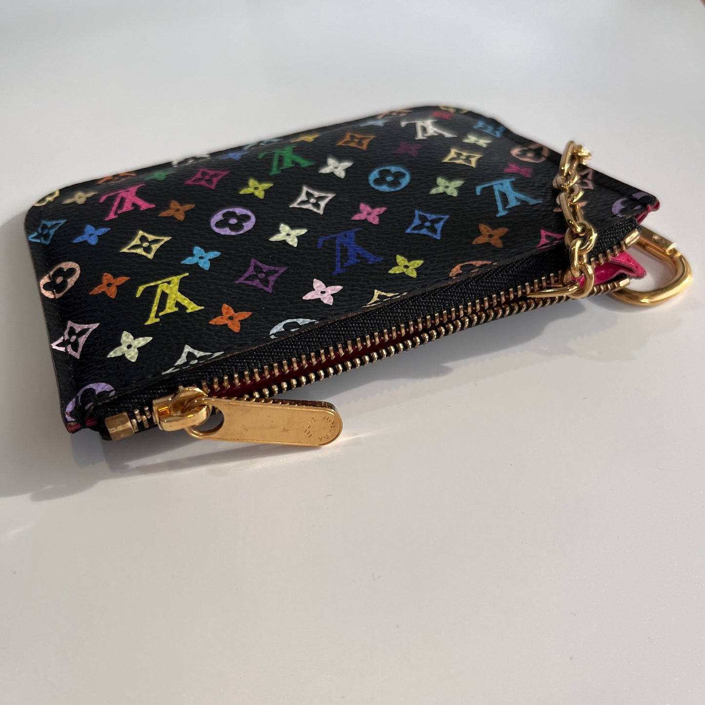 Louis Vuitton x Takashi Murakami Black Multicolor Cles Coin Purse