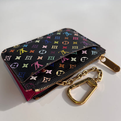Louis Vuitton x Takashi Murakami Black Multicolor Cles Coin Purse