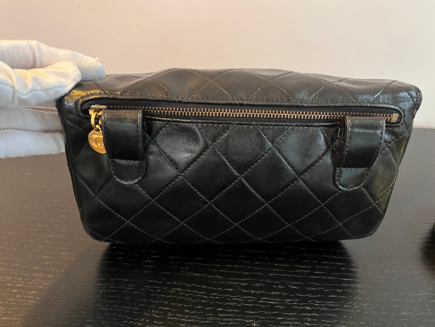 Chanel Vintage Black Lambskin Belt Bag