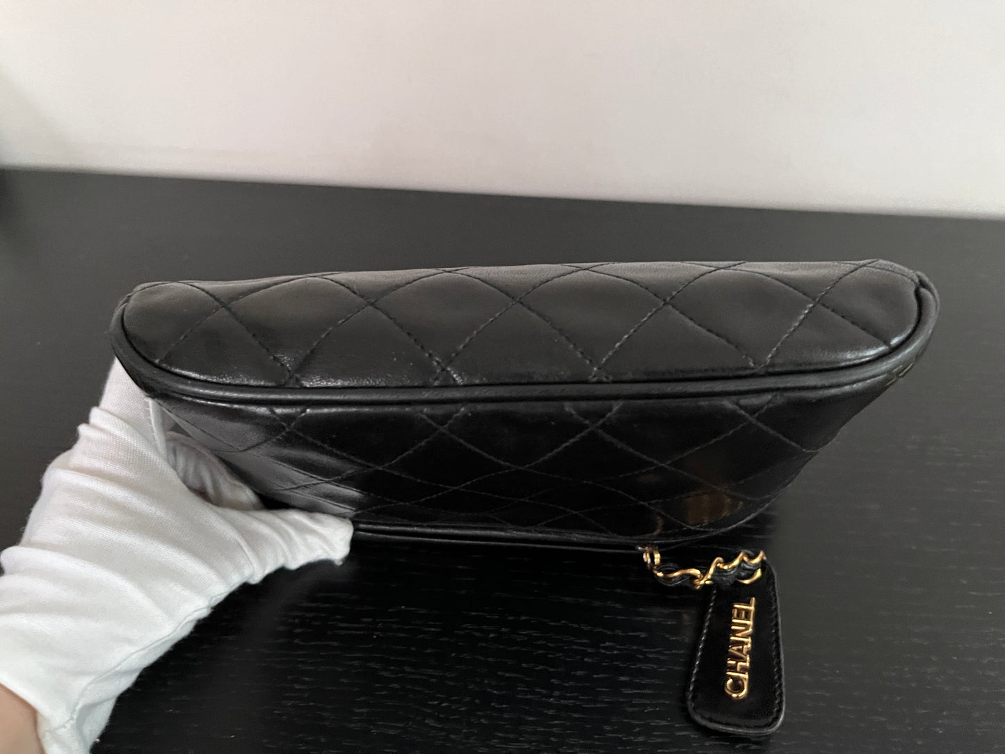 Chanel Vintage Black Lambskin Belt Bag