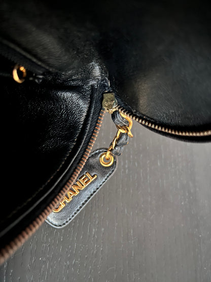 Chanel Vintage Black Lambskin Belt Bag