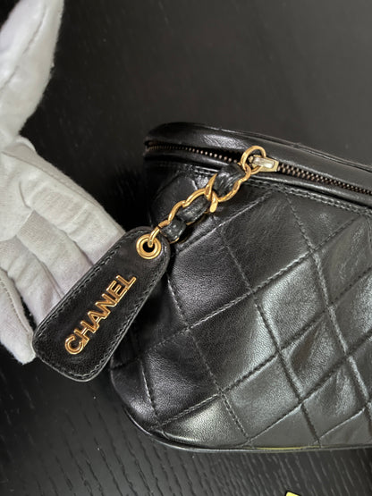 Chanel Vintage Black Lambskin Belt Bag