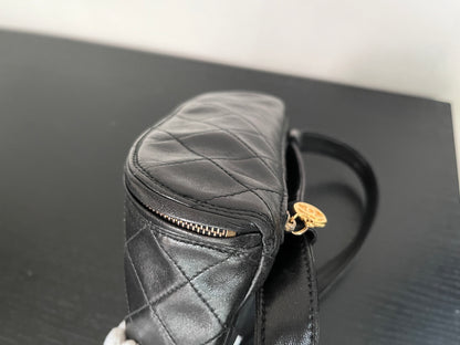 Chanel Vintage Black Lambskin Belt Bag