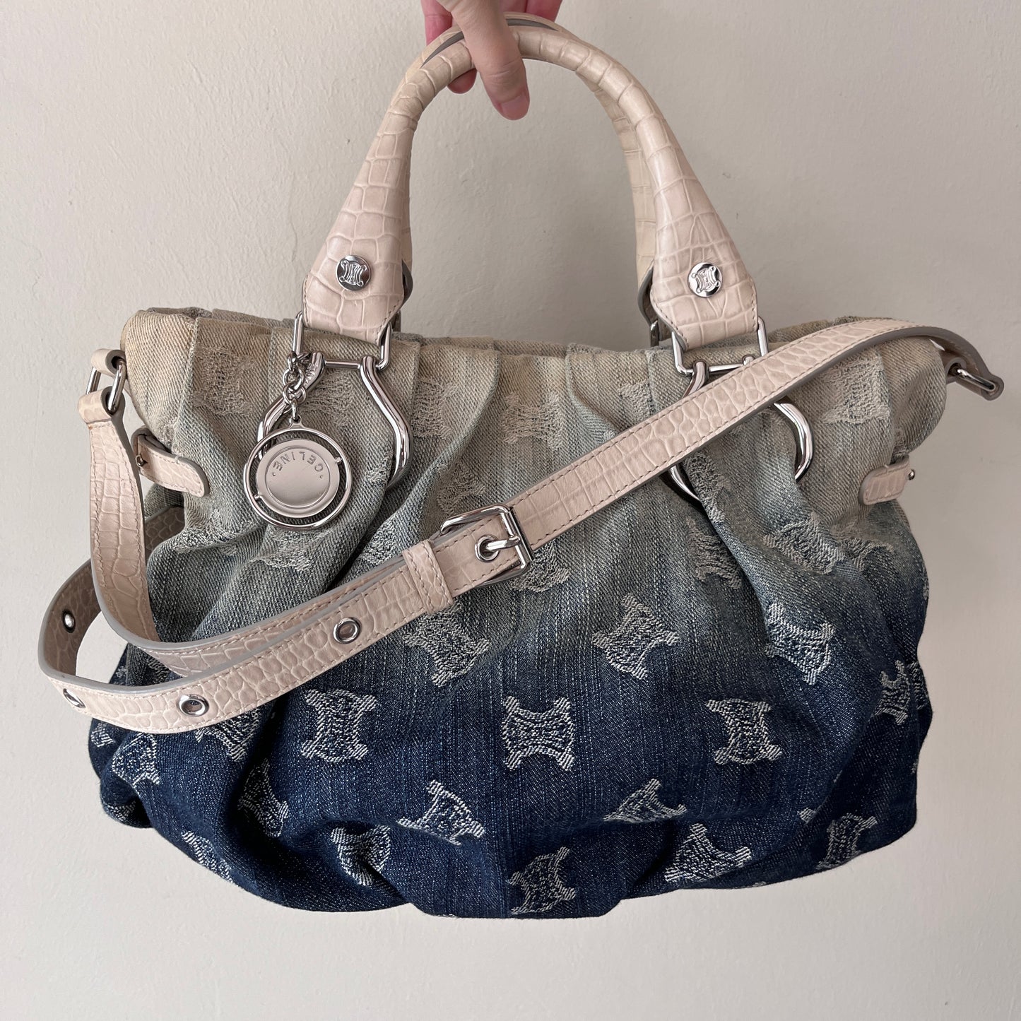 Celine blue denim Macadam Gradient 2Way Bag