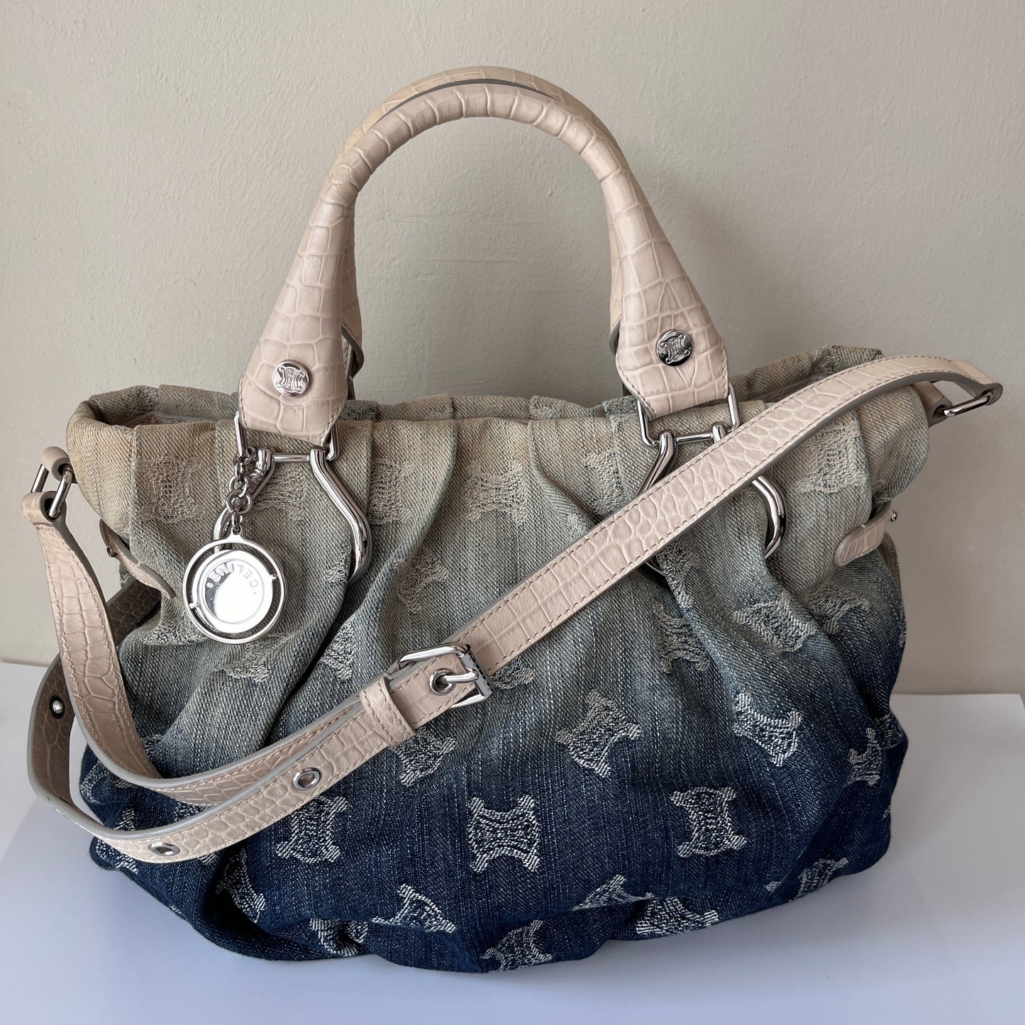 Celine blue denim Macadam Gradient 2Way Bag