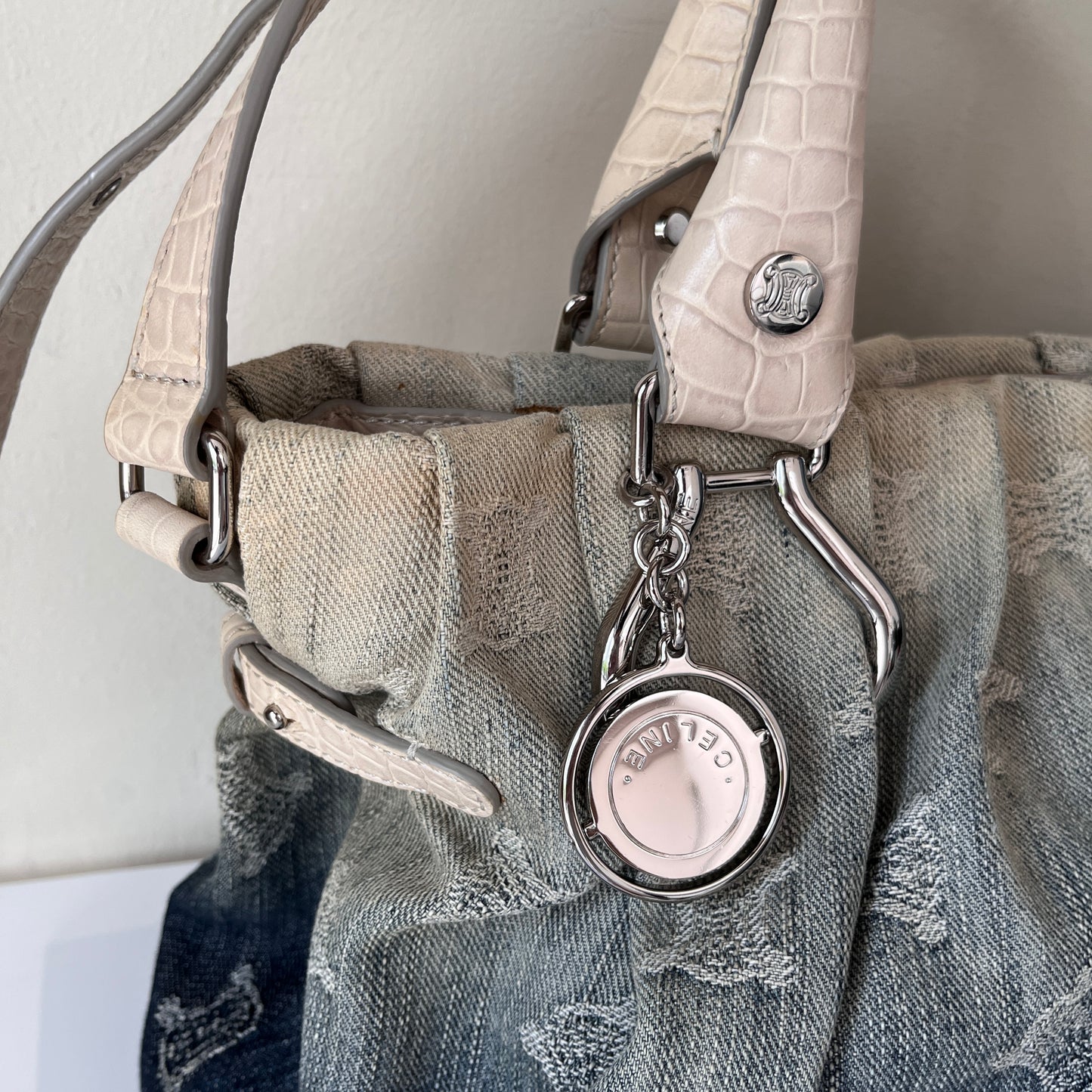 Celine blue denim Macadam Gradient 2Way Bag