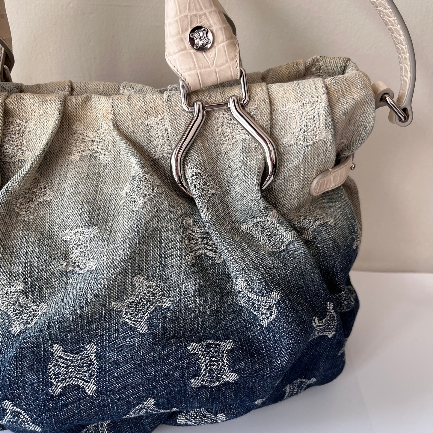 Celine blue denim Macadam Gradient 2Way Bag