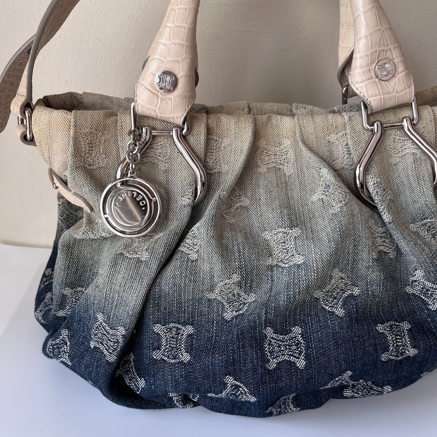 Celine blue denim Macadam Gradient 2Way Bag