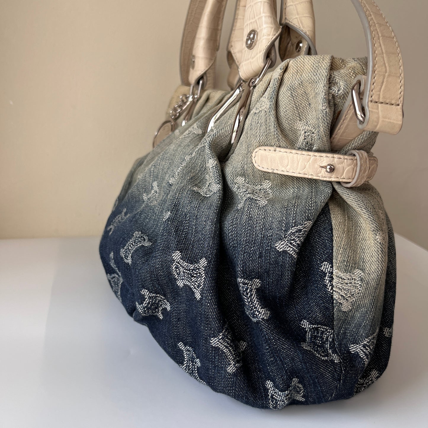 Celine blue denim Macadam Gradient 2Way Bag