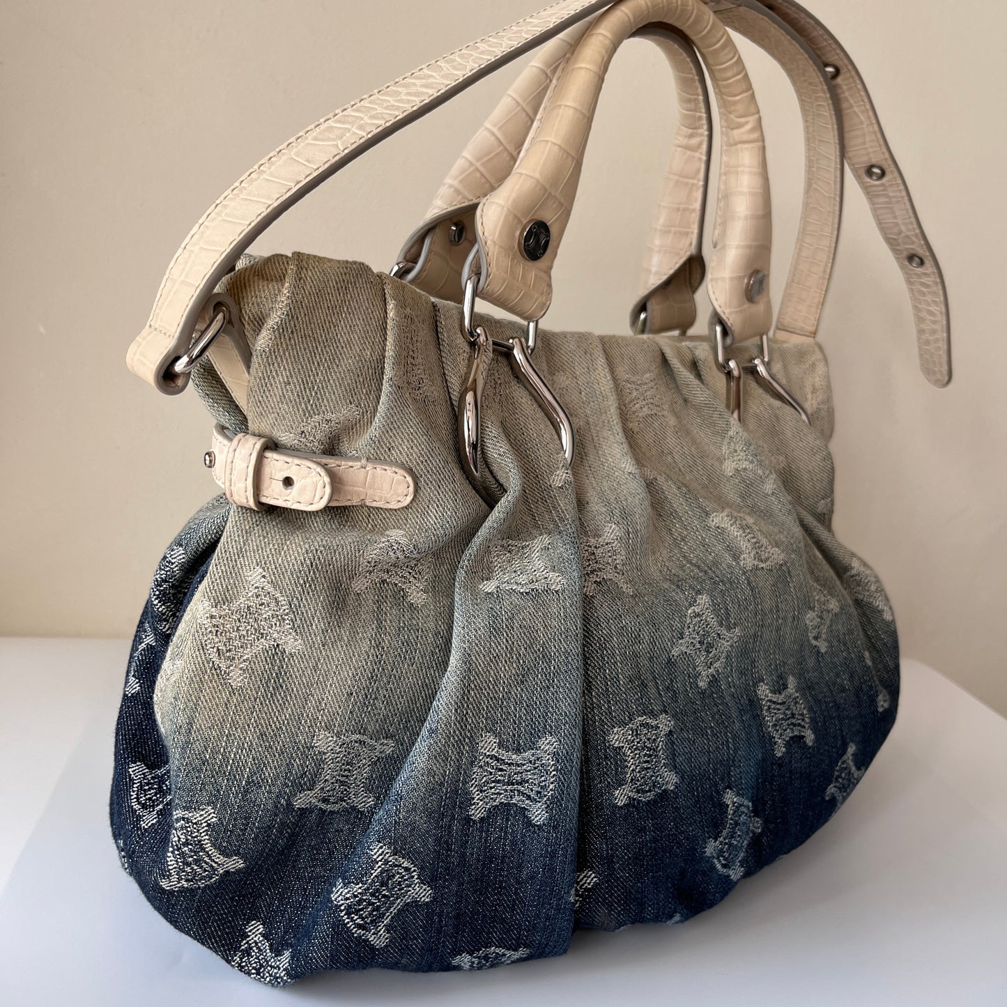 Celine blue denim Macadam Gradient 2Way Bag