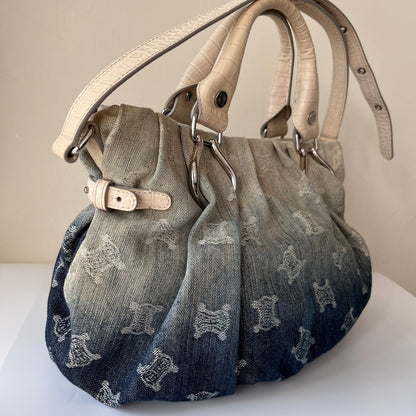 Celine blue denim Macadam Gradient 2Way Bag