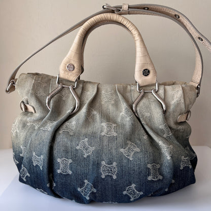 Celine blue denim Macadam Gradient 2Way Bag