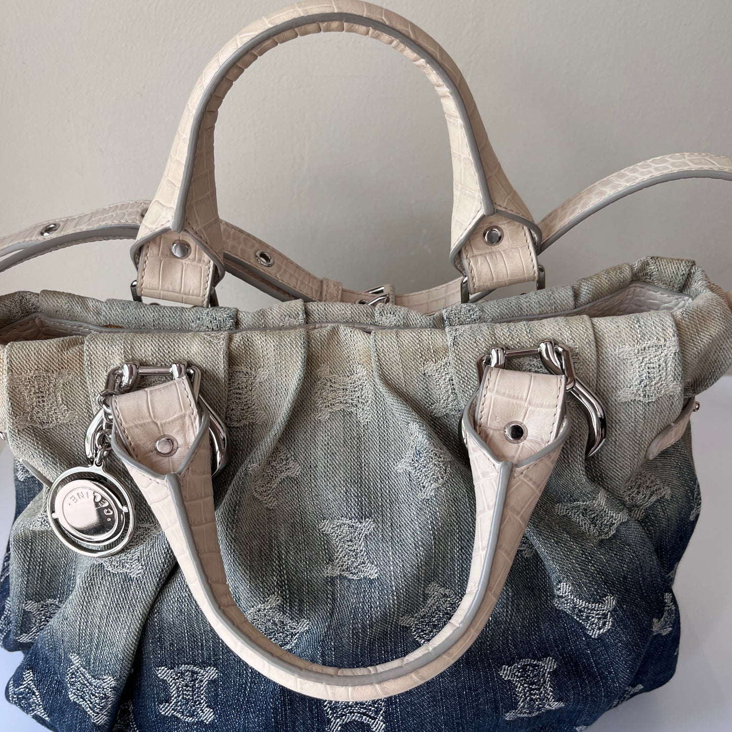 Celine blue denim Macadam Gradient 2Way Bag