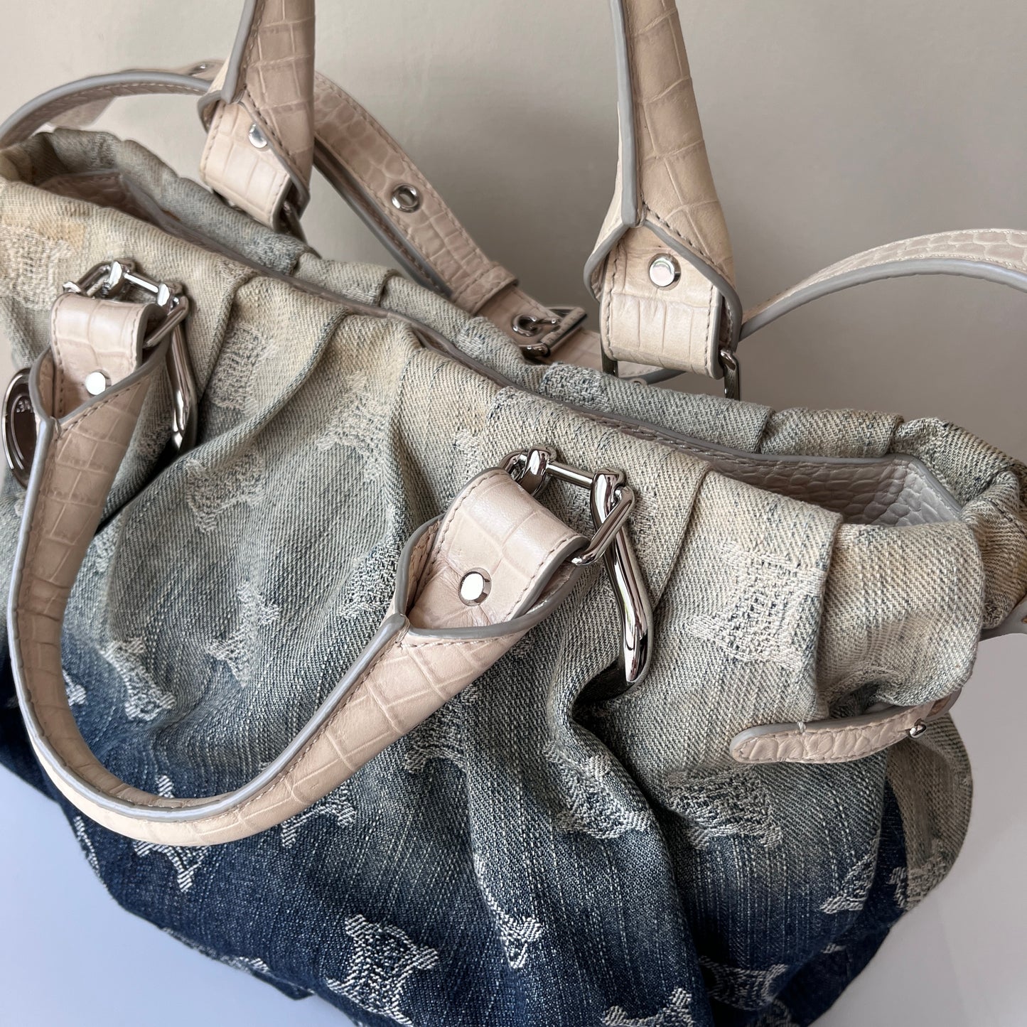 Celine blue denim Macadam Gradient 2Way Bag