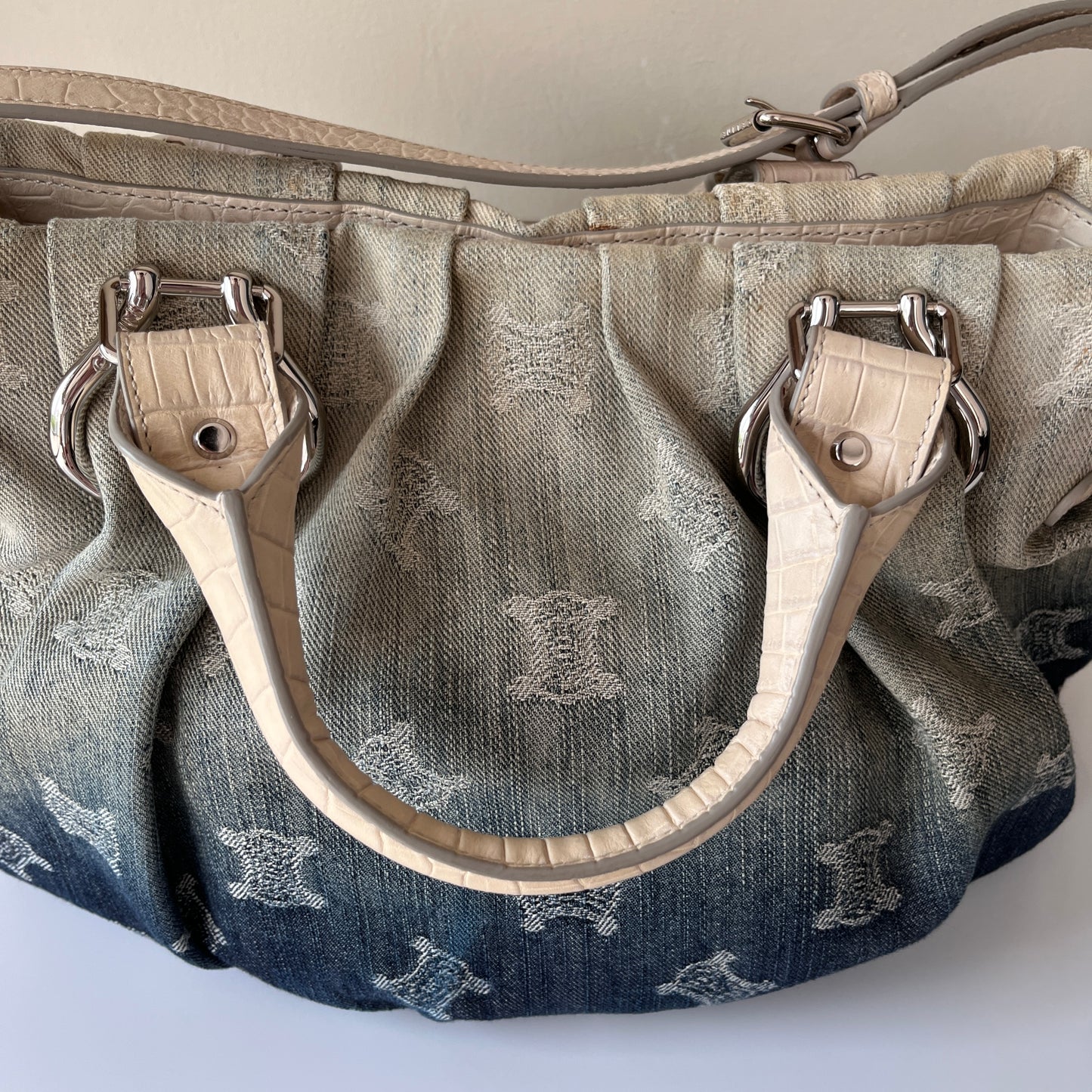 Celine blue denim Macadam Gradient 2Way Bag