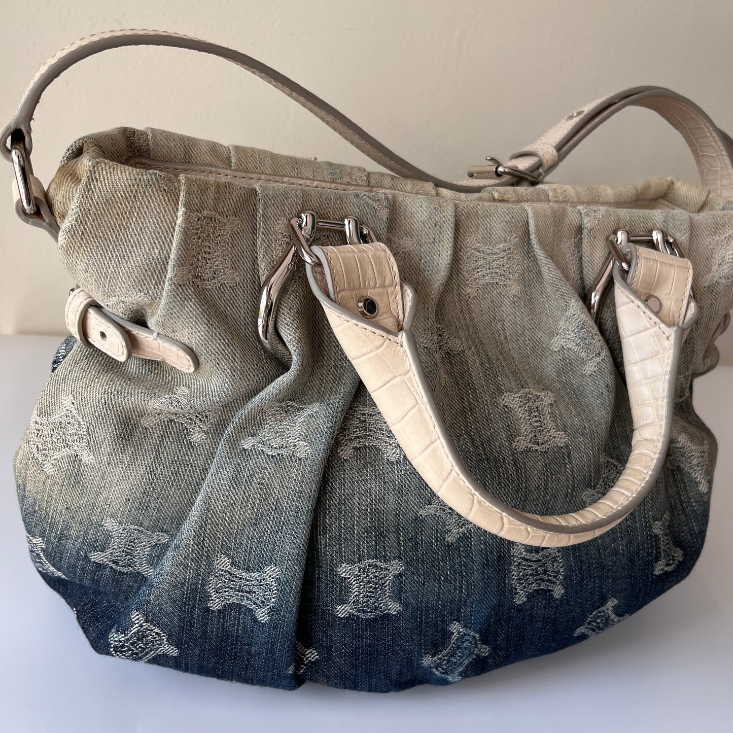 Celine blue denim Macadam Gradient 2Way Bag