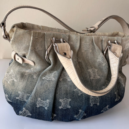Celine blue denim Macadam Gradient 2Way Bag
