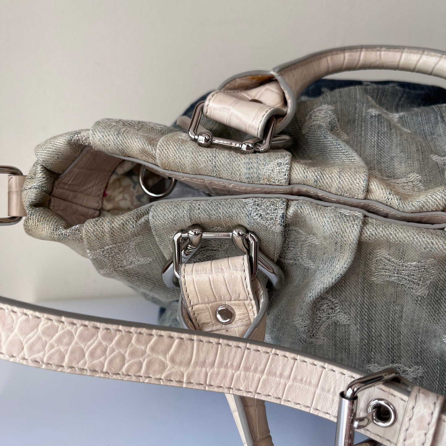Celine blue denim Macadam Gradient 2Way Bag